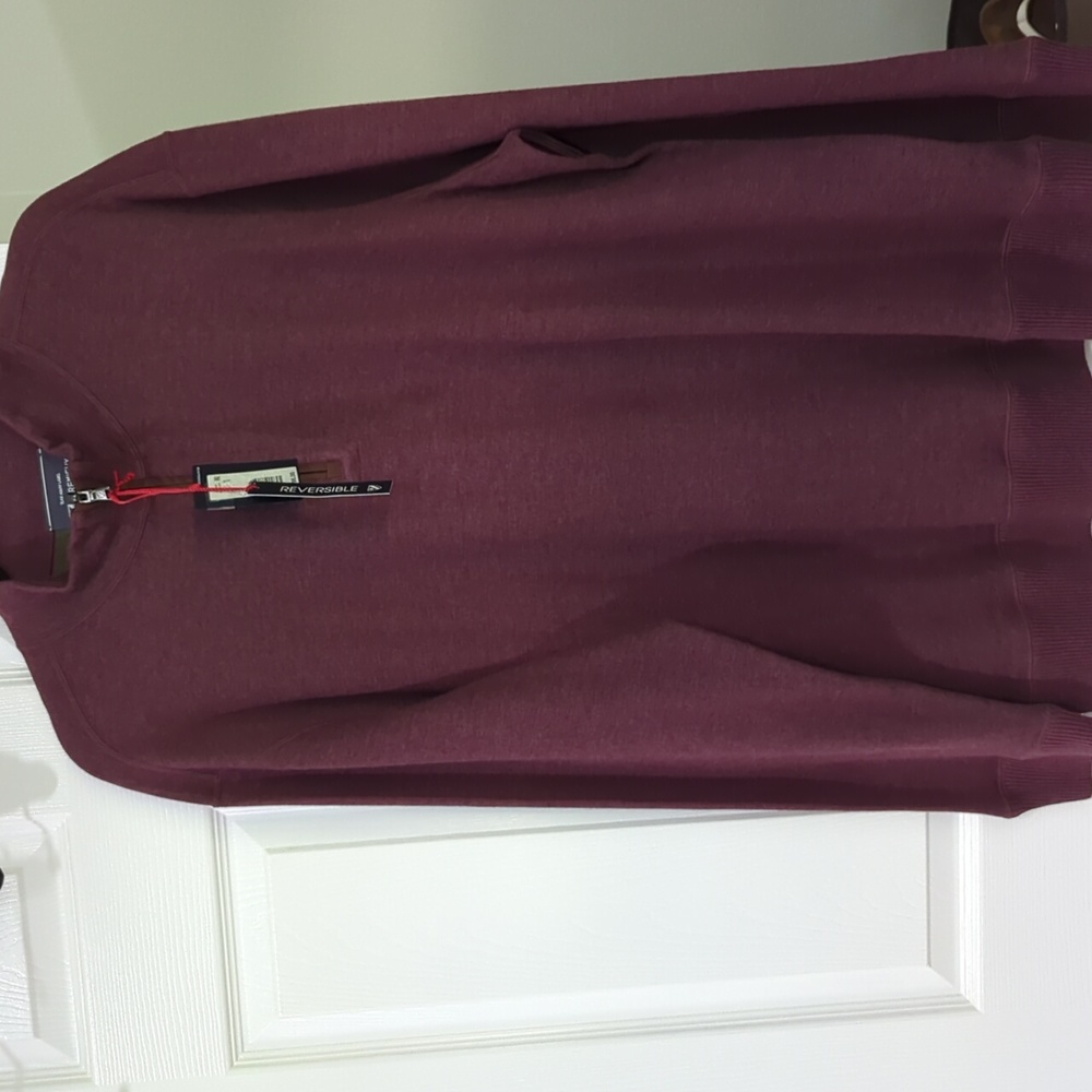 NWT CREMIEUX PIQUE DOUBLE KNIT QUARTER ZIP REVERSIBLE PATCHED ELBOWS PULLOVER XL